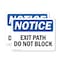 Signmission Exit Sign, Plastic, 10 in W, 7 in H, Exit Path Do Not Block OS-2PACK-NS-P-710-L-12238 - alternate 1